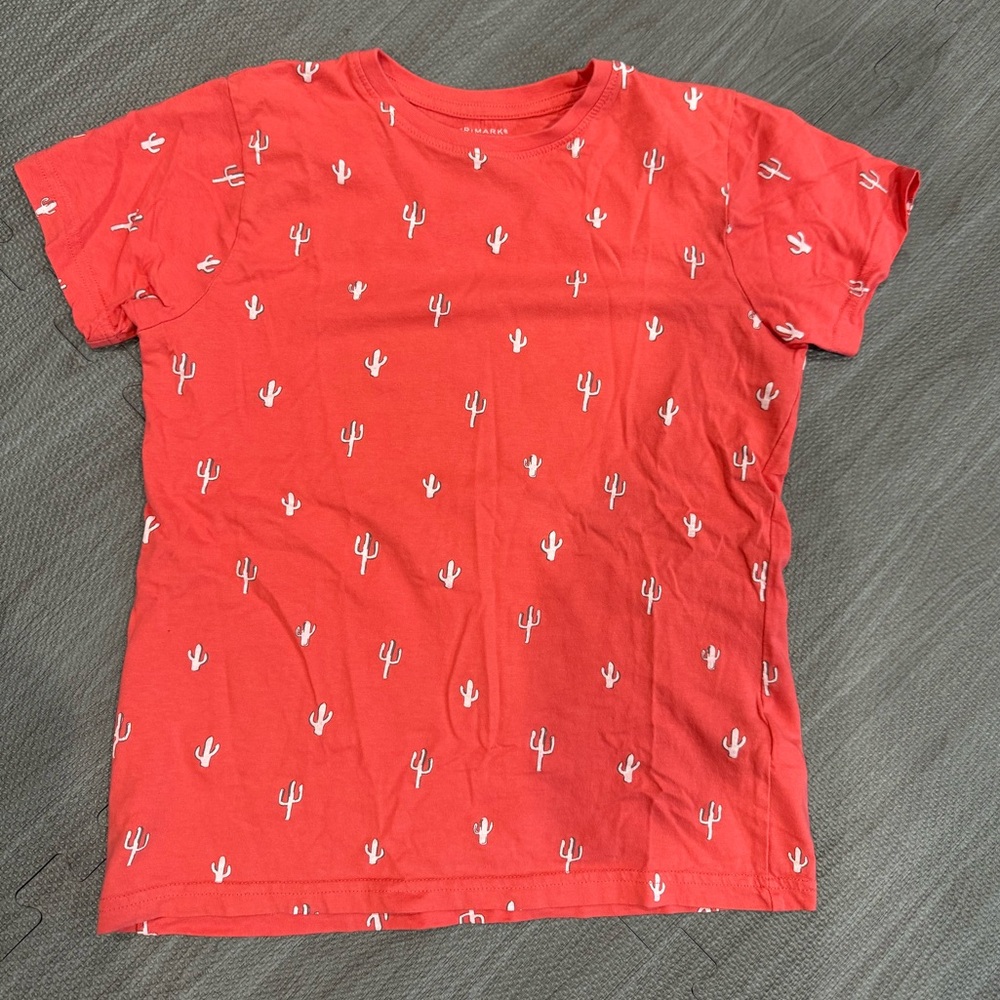Boys salmon colored cactus shirt size 9-10